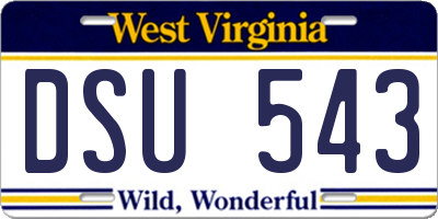 WV license plate DSU543