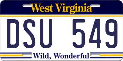 WV license plate DSU549