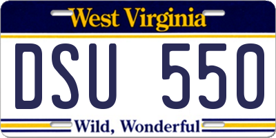 WV license plate DSU550