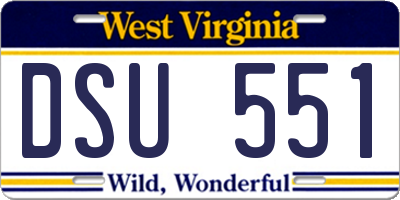 WV license plate DSU551