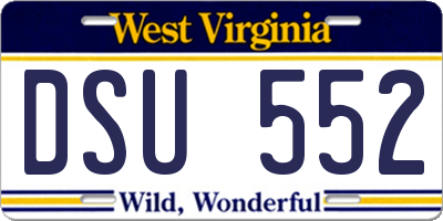 WV license plate DSU552
