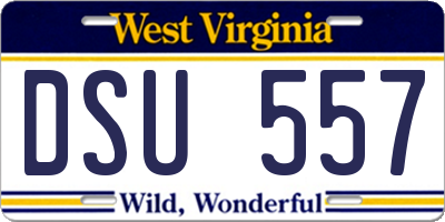 WV license plate DSU557