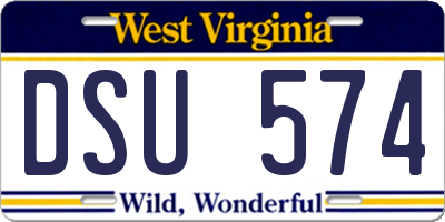 WV license plate DSU574