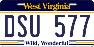 WV license plate DSU577