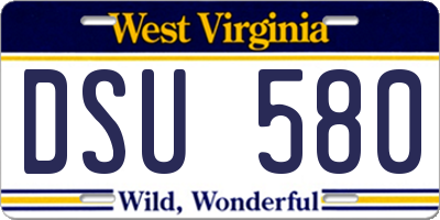WV license plate DSU580