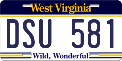 WV license plate DSU581