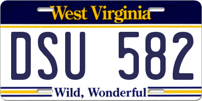 WV license plate DSU582
