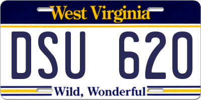 WV license plate DSU620