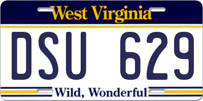 WV license plate DSU629