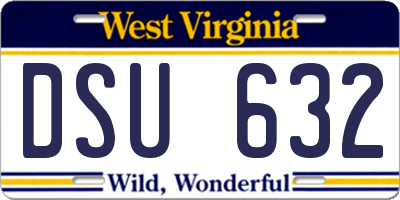 WV license plate DSU632