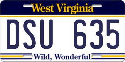 WV license plate DSU635