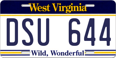 WV license plate DSU644