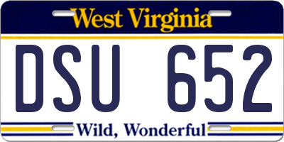 WV license plate DSU652
