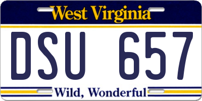 WV license plate DSU657