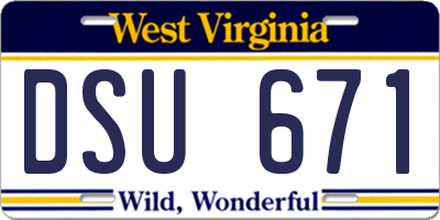 WV license plate DSU671