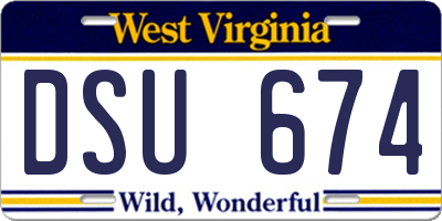 WV license plate DSU674