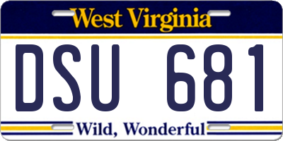 WV license plate DSU681