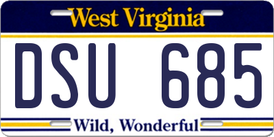 WV license plate DSU685
