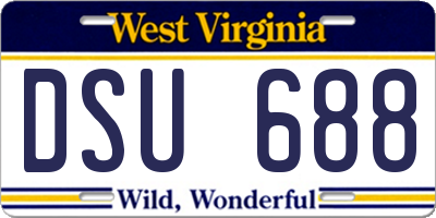 WV license plate DSU688