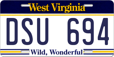 WV license plate DSU694