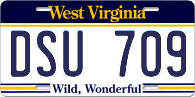 WV license plate DSU709