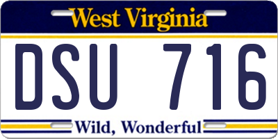 WV license plate DSU716