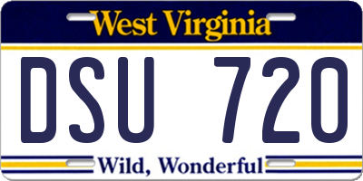 WV license plate DSU720