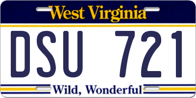 WV license plate DSU721