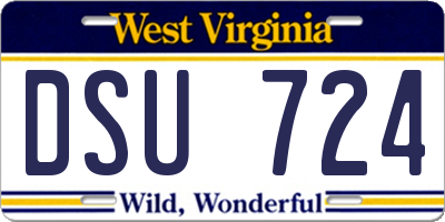 WV license plate DSU724
