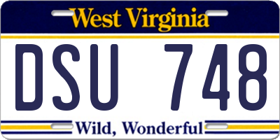 WV license plate DSU748