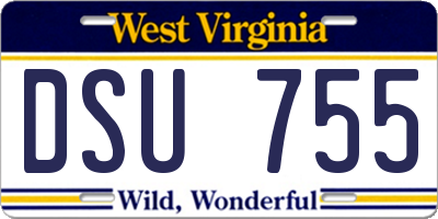 WV license plate DSU755