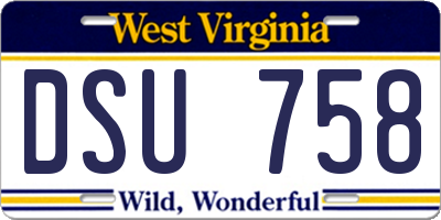 WV license plate DSU758