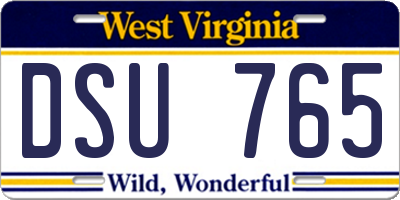WV license plate DSU765