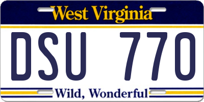 WV license plate DSU770