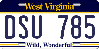 WV license plate DSU785