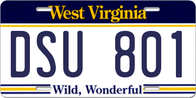 WV license plate DSU801