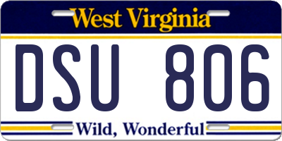WV license plate DSU806