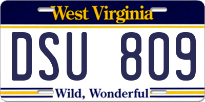 WV license plate DSU809