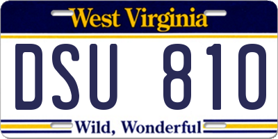 WV license plate DSU810