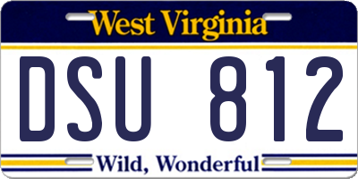 WV license plate DSU812