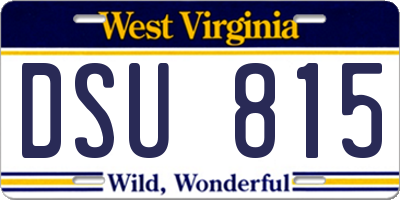 WV license plate DSU815