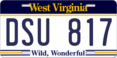 WV license plate DSU817