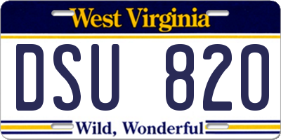 WV license plate DSU820