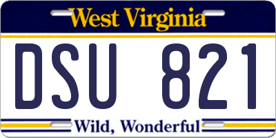 WV license plate DSU821