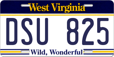 WV license plate DSU825
