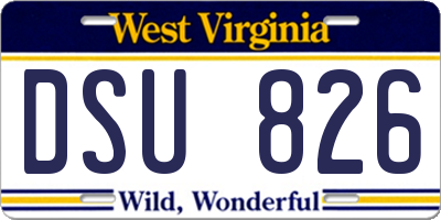 WV license plate DSU826