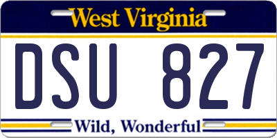 WV license plate DSU827