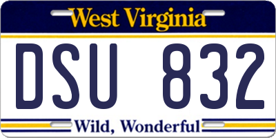 WV license plate DSU832