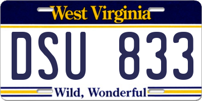 WV license plate DSU833