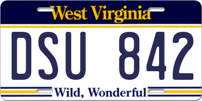 WV license plate DSU842